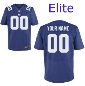 Nike New York Giants Customized Elite Blue Jerseys