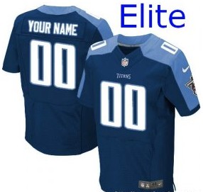 Nike Tennessee Titans Customized Elite Navy Jerseys