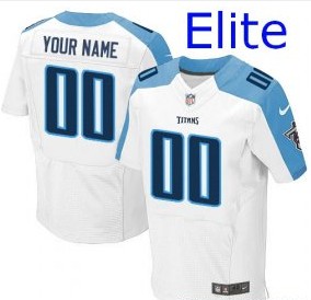 Nike Tennessee Titans Customized Elite White Jerseys