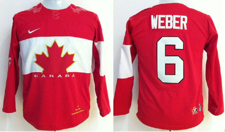 Canada 6 Weber Red 2014 Olympics Kids Jerseys