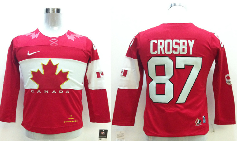 Canada 87 Crosby Red 2014 Olympics Kids Jerseys