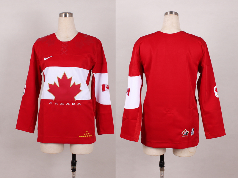 Canada Blank Red 2014 Olympics Women Jerseys