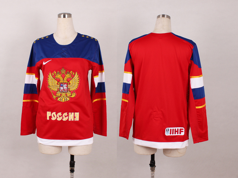 Russia Blank Red 2014 Olympics Women Jerseys
