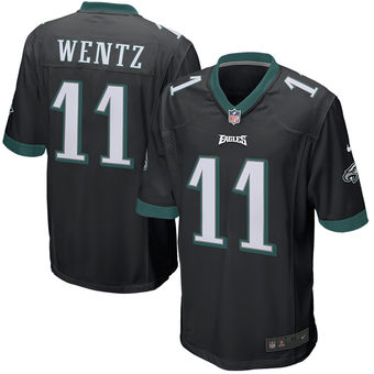 Nike Eagles 11 Carson Wentz Black Youth Game Jersey