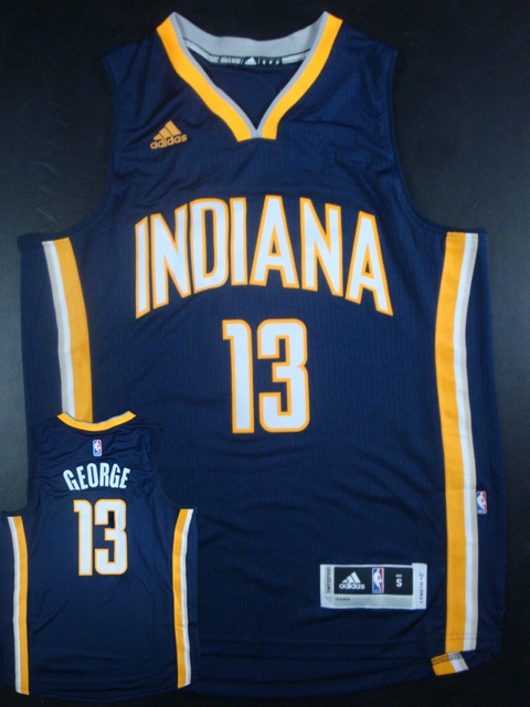 Pacers 13 Paul George Blue Replica Jersey