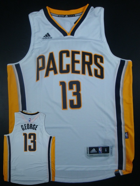 Pacers 13 Paul George White Replica Jersey