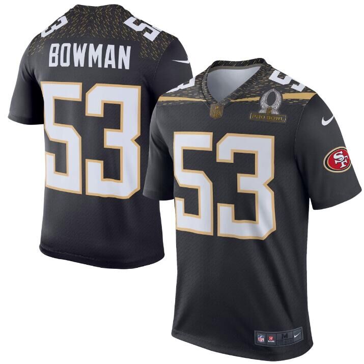 Nike 49ers 53 NaVorro Bowman Black 2016 Pro Bowl Elite Jersey