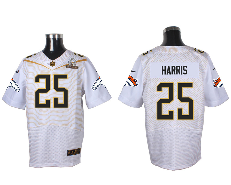 Nike Broncos 25 Chris Harris Jr White 2016 Pro Bowl Elite Jersey