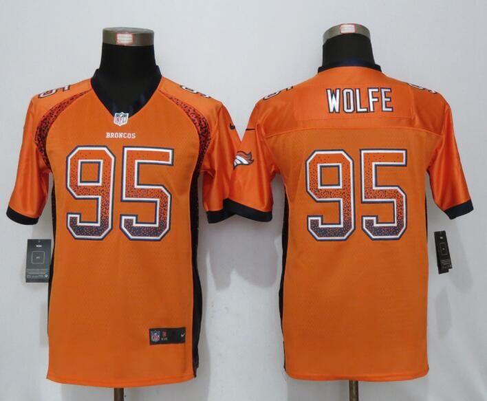 Nike Broncos 95 Derek Wolfe Orange Youth Drift Fashion Jersey