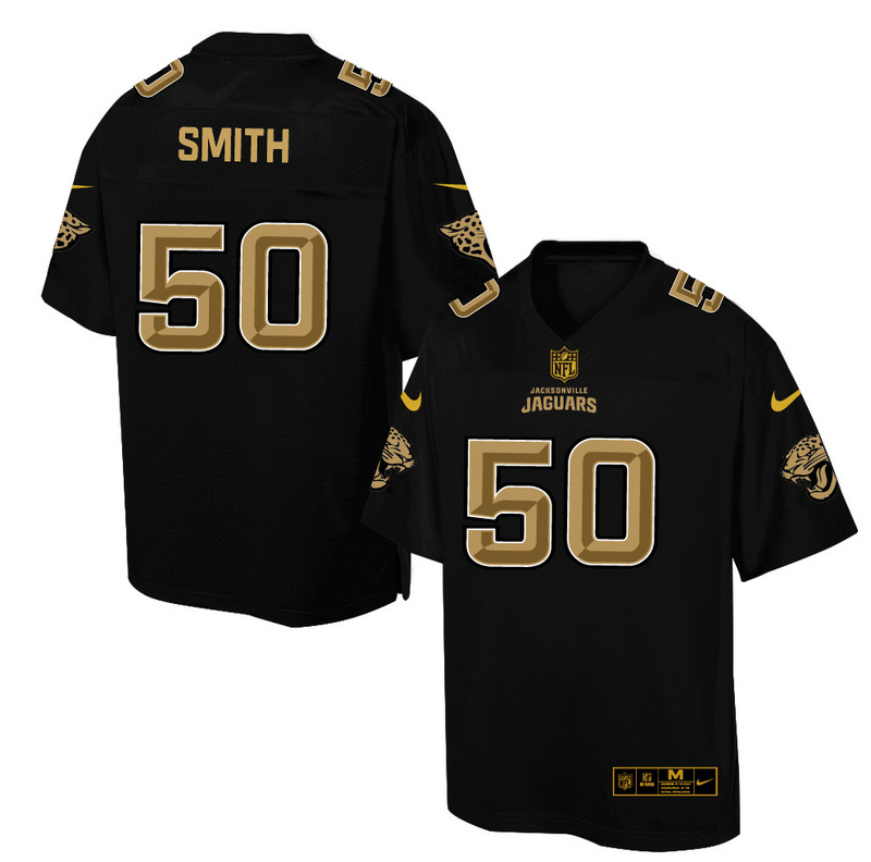 Nike Jaguars 50 Telvin Smith Pro Line Black Gold Collection Elite Jersey