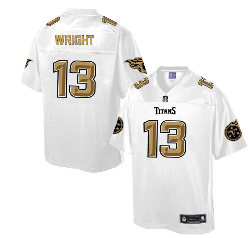 Nike Titans 13 Kendall Wright Pro Line White Gold Collection Elite Jersey