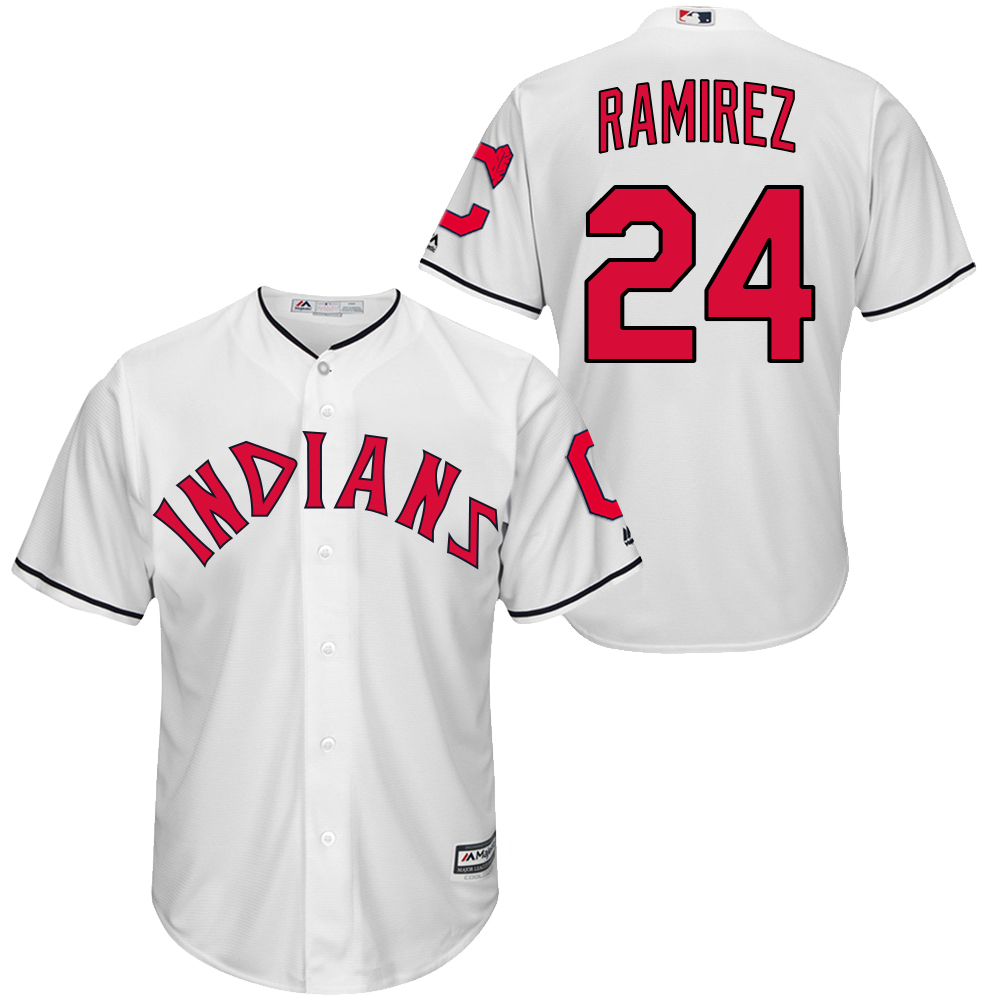 Indians 24 Manny Ramirez White New Cool Base Jersey
