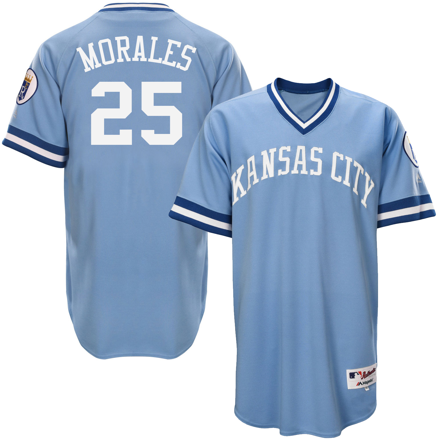 Royals 25 Kendrys Morales Light Blue Throwback Jersey
