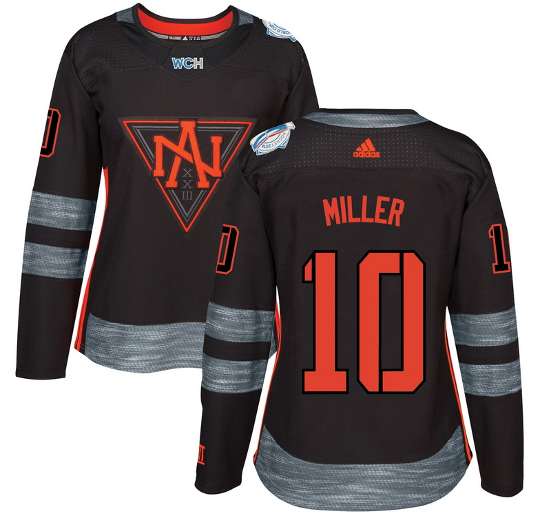 North America 10 J.T. Miller Black Women World Cup of Hockey 2016 Player Jersey