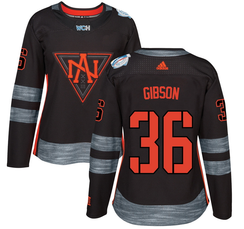 North America 36 John Gibson Black Women World Cup of Hockey 2016 Player Jersey