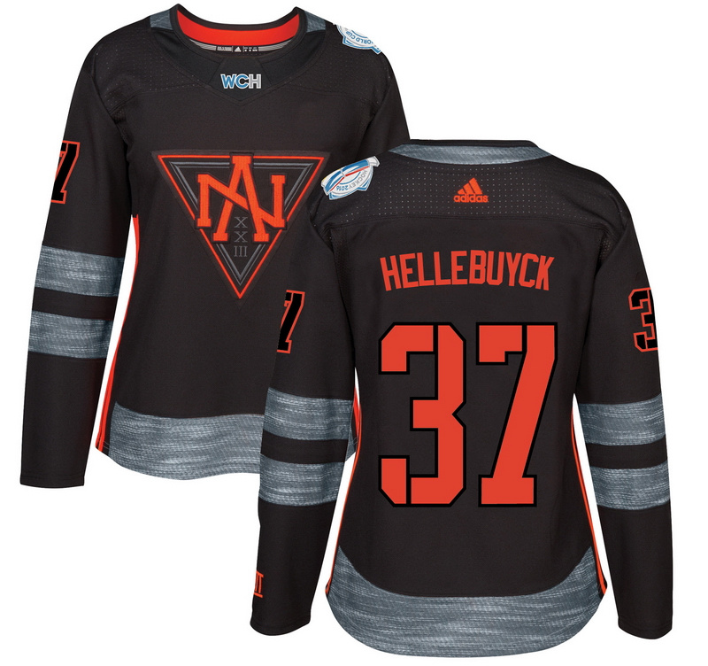 North America 37 Connor Hellebuyck Black Women World Cup of Hockey 2016 Player Jersey