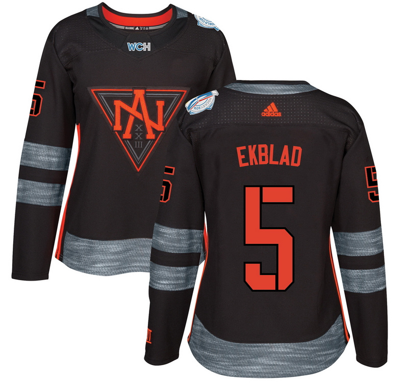 North America 5 Aaron Ekblad Black Women World Cup of Hockey 2016 Player Jersey