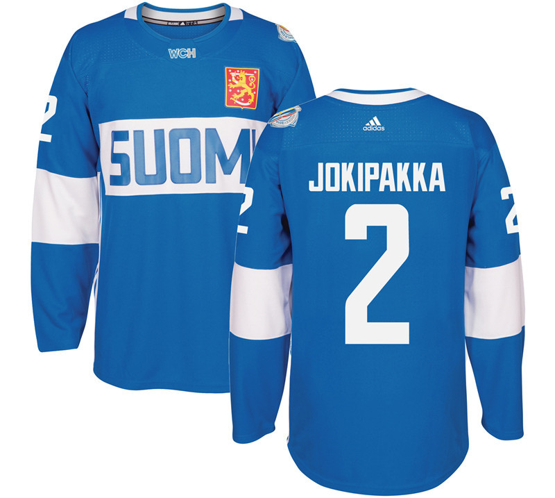 Finland 2 Jyrki Jokipakka Blue 2016 World Cup Of Hockey Premier Player Jersey