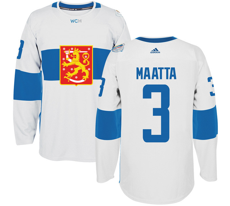 Finland 3 Olli Maatta White 2016 World Cup Of Hockey Premier Player Jersey