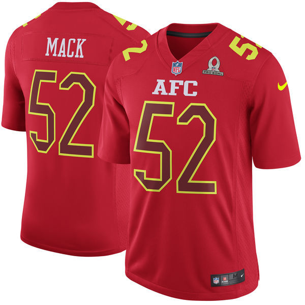 Nike Raiders 52 Khalil Mack Red 2017 Pro Bowl Youth Game Jersey