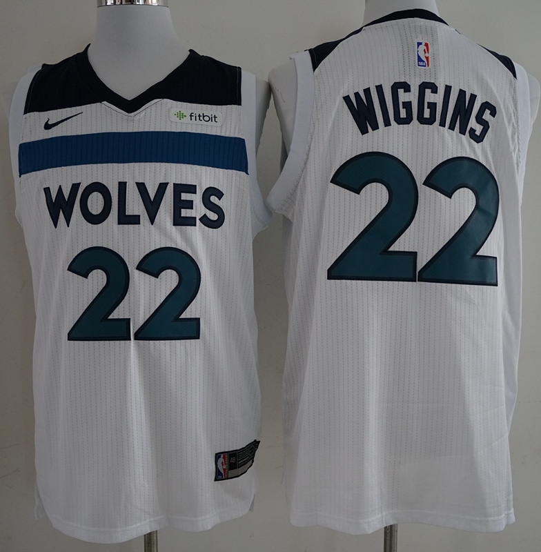 Timberwolves 22 Andrew Wiggins White Authentic Jersey