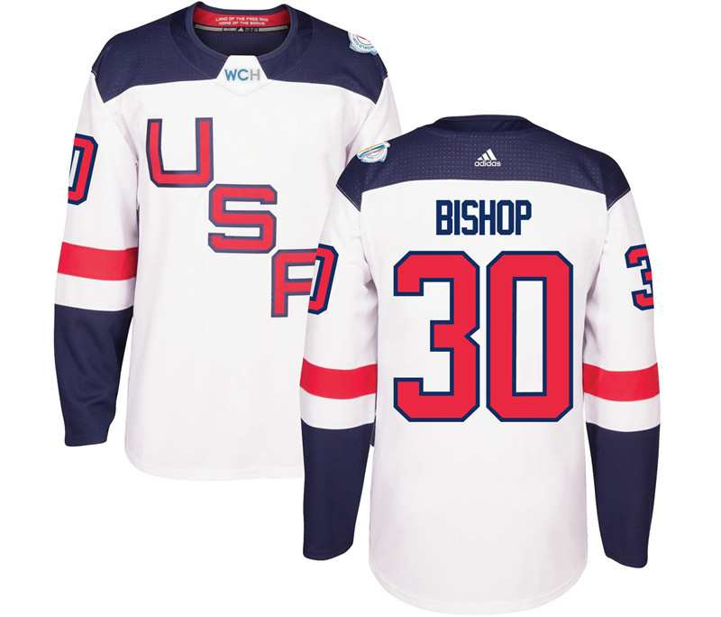 USA 30 Ben Bishop White 2016 World Cup Of Hockey Premier Player Jersey