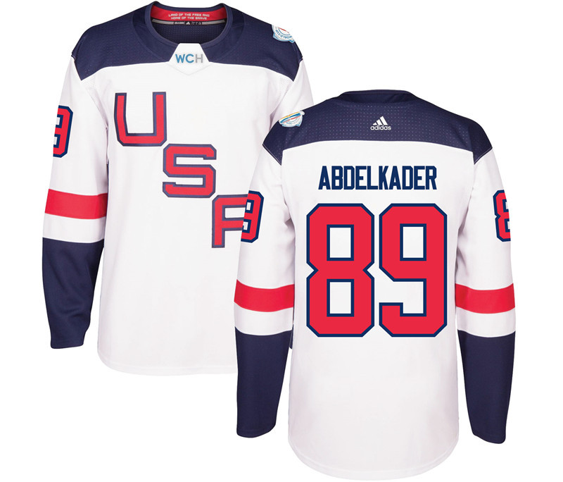 USA 89 Justin Abdelkader White 2016 World Cup Of Hockey Premier Player Jersey