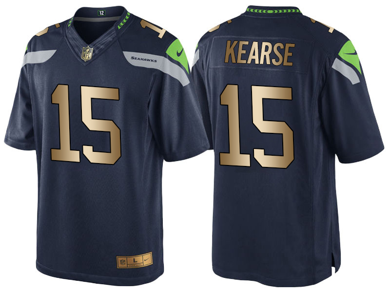 Nike Seahawks 15 Jermaine Kearse Navy Gold Game Jersey