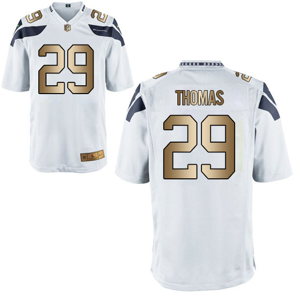 Nike Seahawks 29 Earl Thomas White Gold Game Jersey