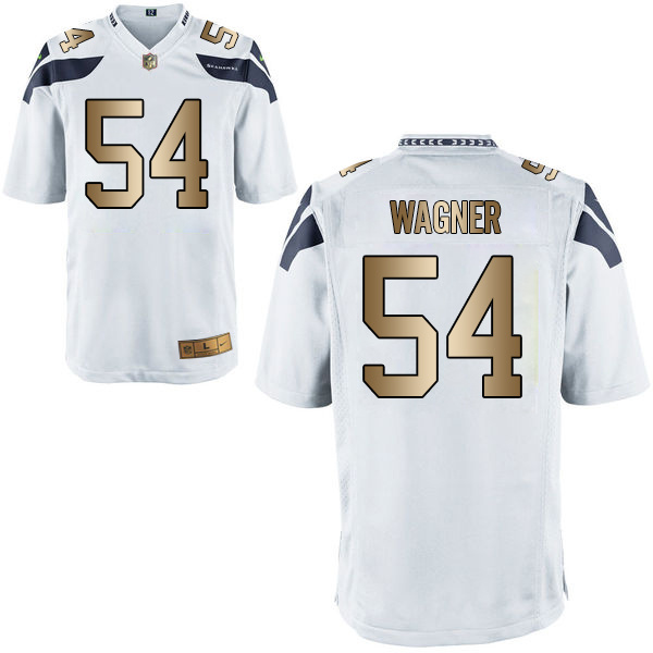 Nike Seahawks 54 Bobby Wagner White Gold Game Jersey