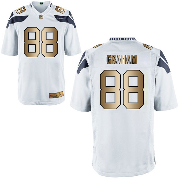 Nike Seahawks 88 Jimmy Graham White Gold Game Jersey