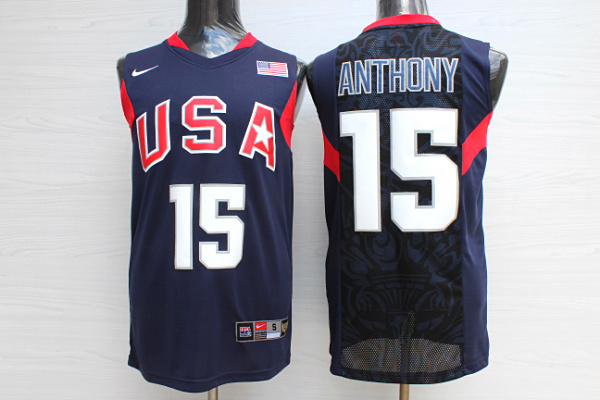 Team USA Basketball 15 Carmelo Anthony Navy Nike Stitched Jersey