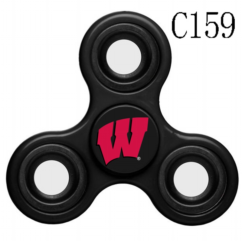 Wisconsin Badgers Team Logo Black 3 Way Fidget Spinner