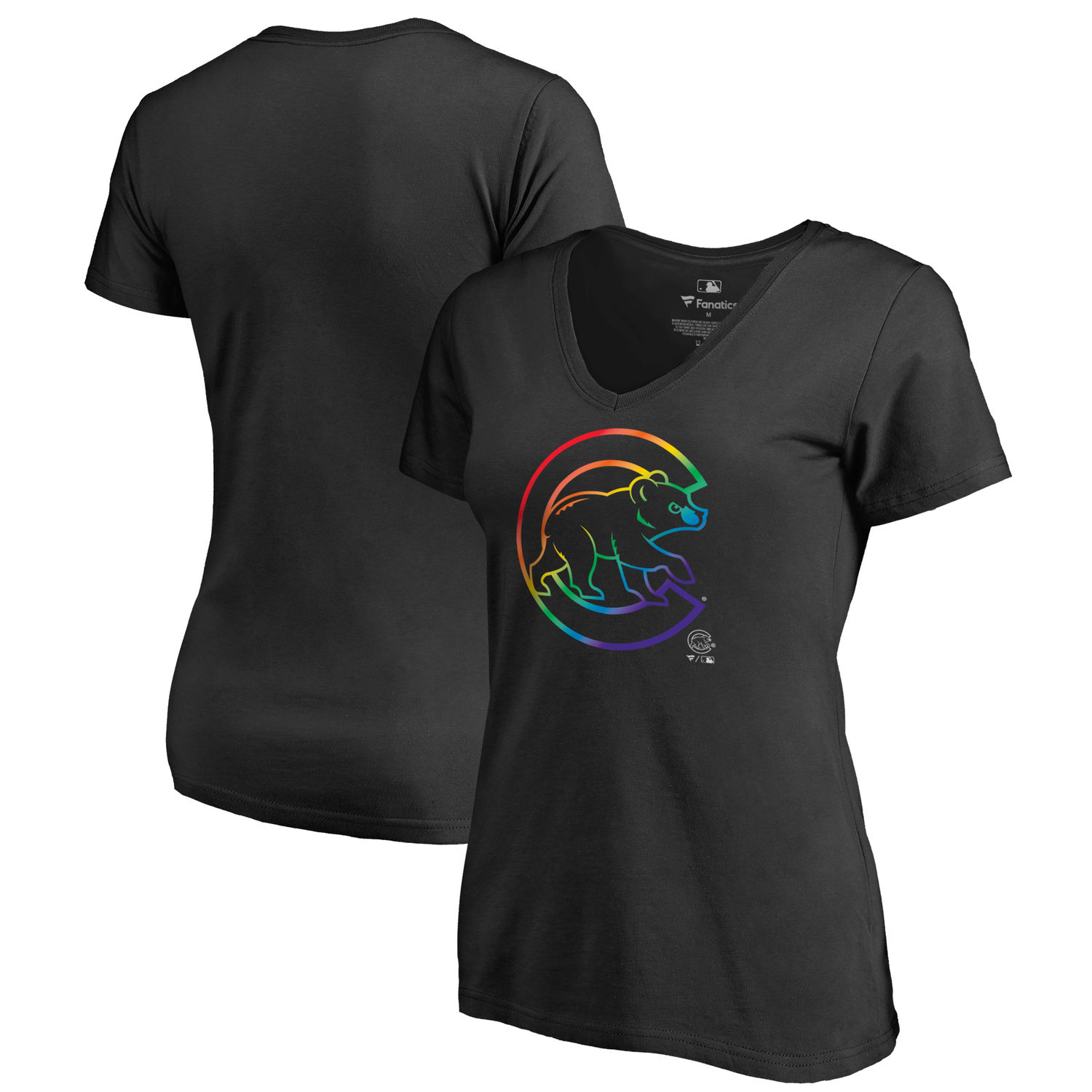 Women's Chicago Cubs Fanatics Branded Pride Black T Shirt
