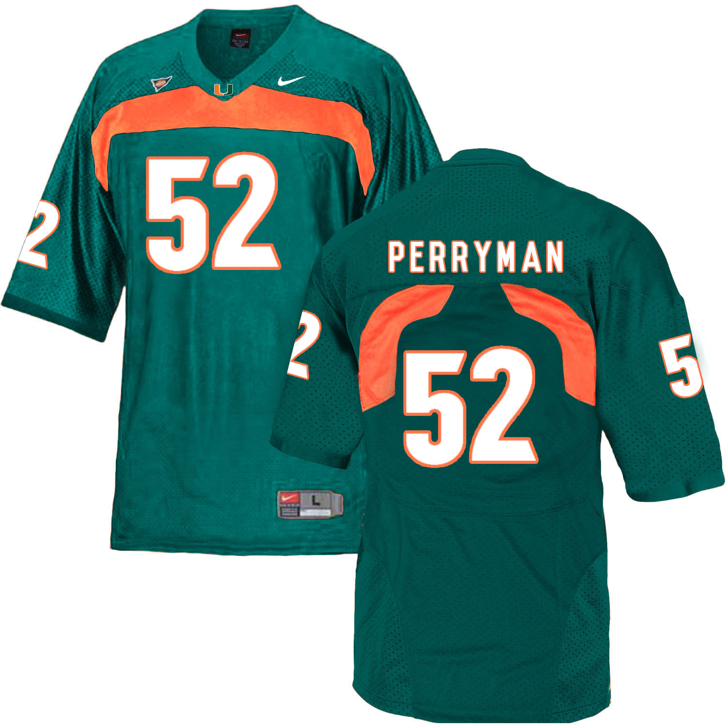 Miami Hurricanes 52 Denzel Perryman Green College Football Jersey