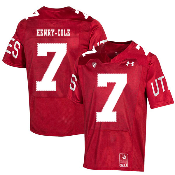 Utah Utes 7 Devonta'e Henry-Cole Red 150th Anniversary College Football Jersey