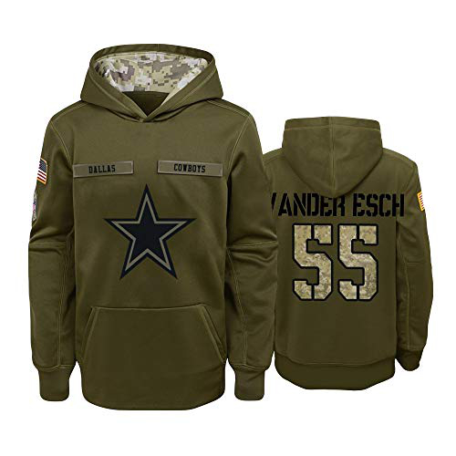 Nike Cowboys 55 Leighton Vander Esch 2019 Salute To Service Stitched Hooded Sweatshirt
