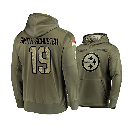Nike Steelers 19 JuJu Smith-Schuster 2019 Salute To Service Stitched Hooded Sweatshirt