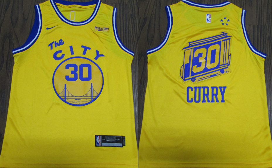 Warriors 30 Stephen Curry Yellow City Edition Nike Swingman Jersey