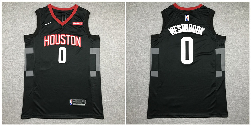 Rockets 0 Russell Westbrook Black Nike Authentic Jersey
