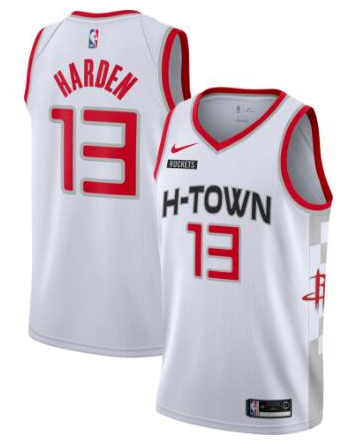 Rockets 13 James Harden White Nike City Edition Swingman Jersey