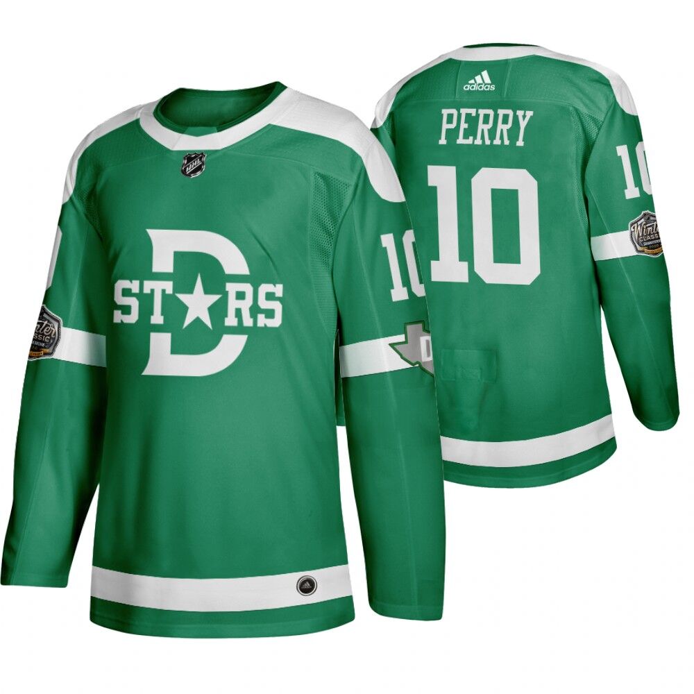 Stars 10 Corey Perry Green 2020 Winter Classic Adidas Jersey