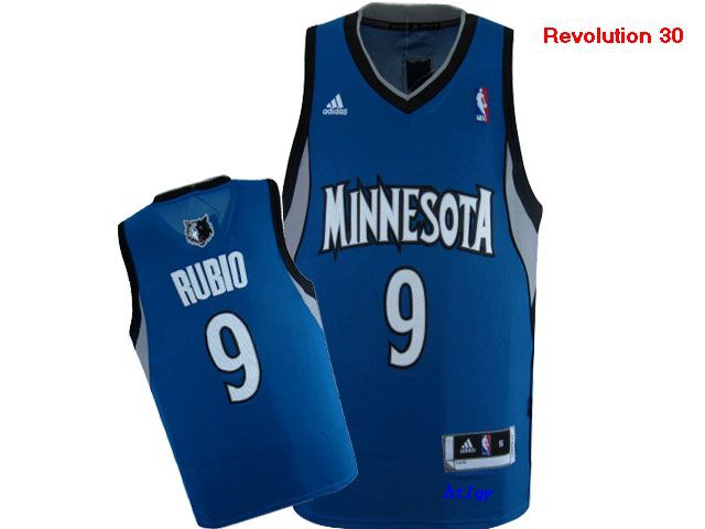 Timberwolves 9 Ricky Rubio Blue Revolution 30 Jersey