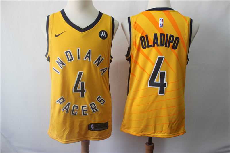 Pacers 4 Victor Oladipo Yellow Nike Swingman Jersey