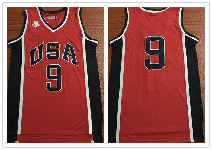 Olympics Team USA #9 Red Stitched Basketball Jersey