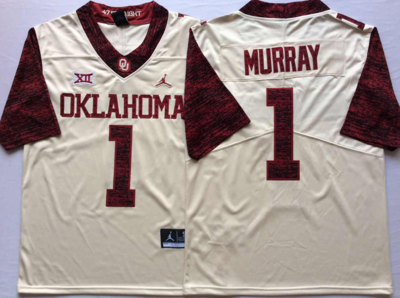 Oklahoma Sooners 1 Kyler Murray White 47 Game Winning Streak College Football Jersey