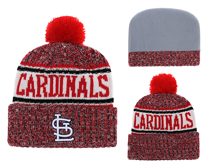 St. Louis Cardinals Fresh Logo Red Cuffed Knit Hat With Pom YD