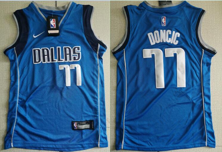Mavericks 77 Luka Doncic Royal Youth Nike Swingman Jersey