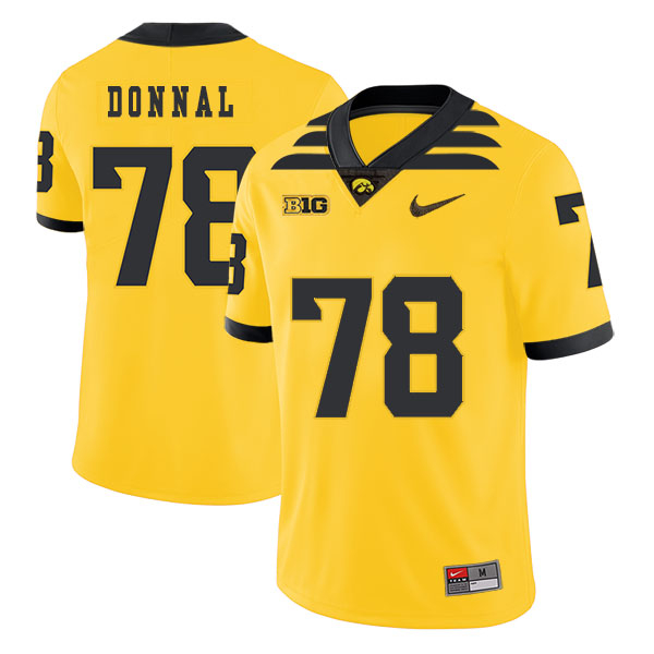 Iowa Hawkeyes 78 Andrew Donnal Yellow College Football Jersey
