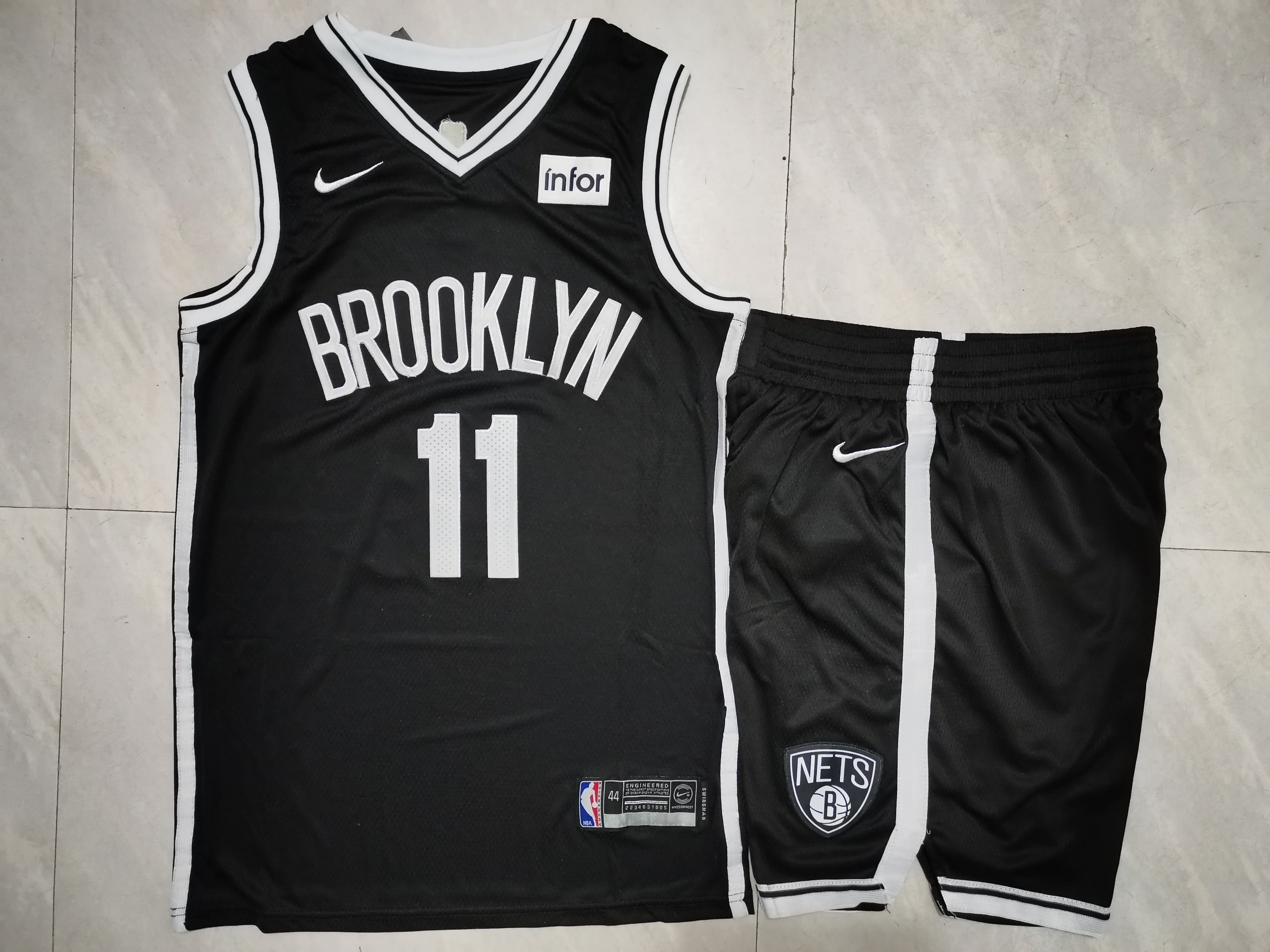 Nets 11 Kyrie Irving Black Nike Swingman Jersey(With Shorts)